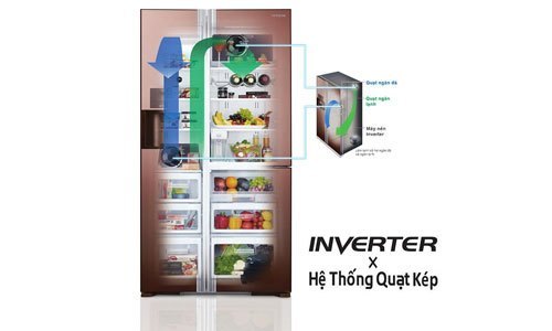 Tủ lạnh Hitachi R-W660PGV3 540 lít tiết kiệm điện