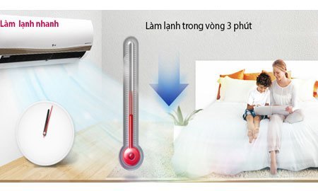 Máy lạnh LG V13APC làm lạnh nhanh trong 3 phút