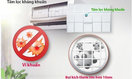 Máy lạnh LG V13APC với tấm lọc kháng khuẩn bảo vệ sức khỏe