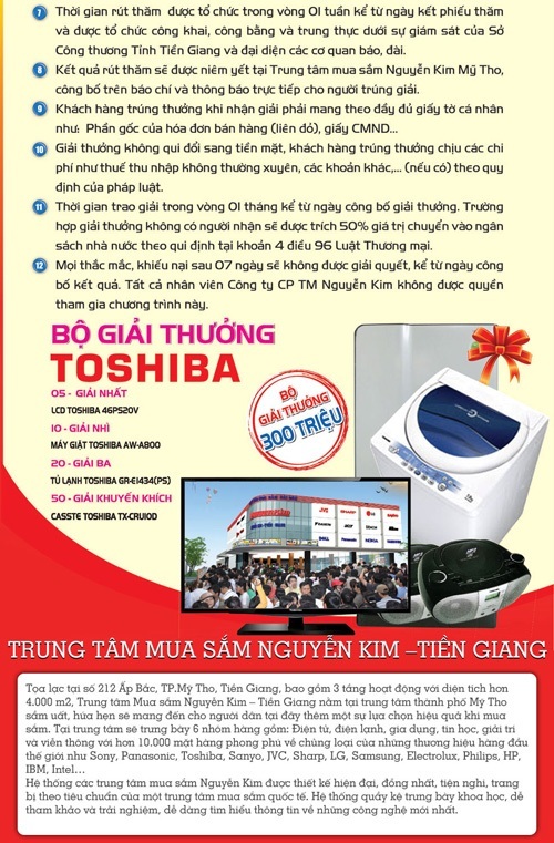  mua sắm tại Nguyễn Kim Tiền Giang nhận qu&agrave; hấp dẫn