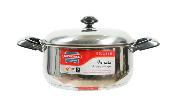 Bộ nồi inox 3 đáy Sunhouse SH333 được sản xuất bằng inox cao cấp không gỉ