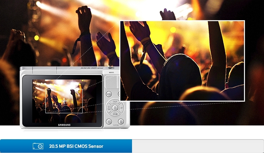 Với 1 cảm biến lớn 1-inch 20.5 MP BSI CMOS, máy ảnh KTS Samsung EV-NXF1ZZB1IVN cho độ phân dải cao đến ngạc nhiên, cho bạn chụp nhiều hơn thế giới của bạn nên bạn có thể làm sống lại chi tiết chính xác của mỗi khoảnh khắc thật rực rỡ, những màu sắc tực như cuộc sống.