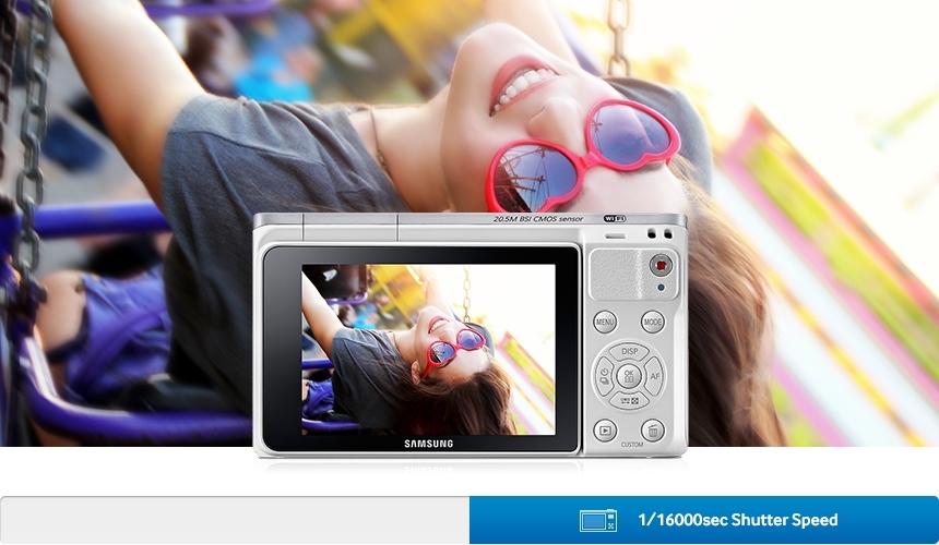 Với 1 tốc độ nhanh hàng đầu 1/16000 giây, máy ảnh KTS Samsung EV-NXF1ZZB1IVN có thể chụp tất cả những khoảnh khắc chính xác