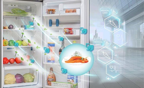 Không khí bên trong tủ lạnh Electrolux ETB3500PE-RVN luôn luôn thơm mát