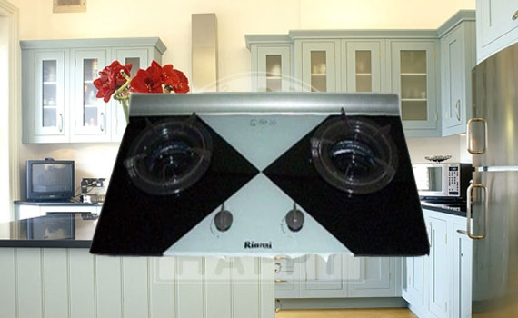 Bếp gas RINNAI RVB-2GIXW m&agrave;u sắc trẻ trung t&ocirc; điểm cho bếp.