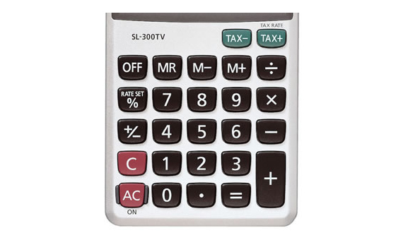 M&aacute;y t&iacute;nh Casio SL-300TV sử dụng b&agrave;n ph&iacute;m chắc chắn, chữ nổi sắc n&eacute;t