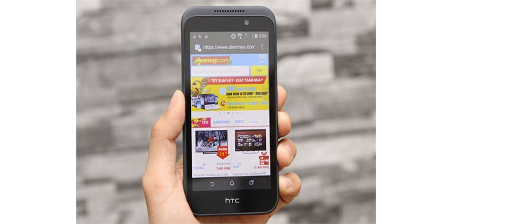 Điện thoại HTC DESIRE 320 (DARK GRAY) được trang bị m&agrave;n h&igrave;nh k&iacute;ch thước 4.5 inch
