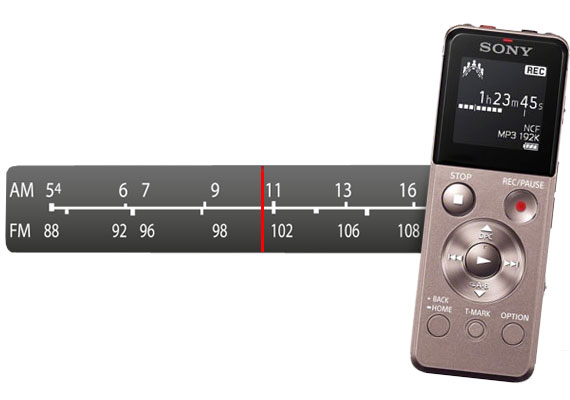 M&aacute;y ghi &acirc;m Sony ICD-UX543F n&acirc;u c&oacute; nghe FM v&agrave; ghi &acirc;m dễ d&agrave;ng