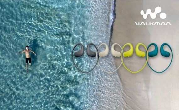 Máy nghe nhạc MP3 Sony NW-WS413 thiết kế hiện đại, đeo tiện dụng