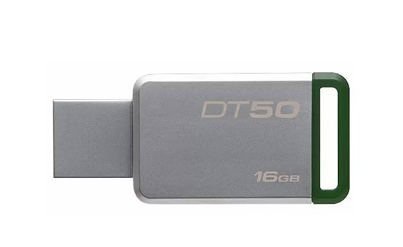 USB Kingston 16GB DT50 màu trắng xanh sử dụng tiện lợi