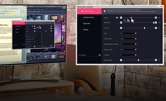 Màn hình máy tính LG 24MP88HM-S với tính năng OnScreen Control và My Display Presets