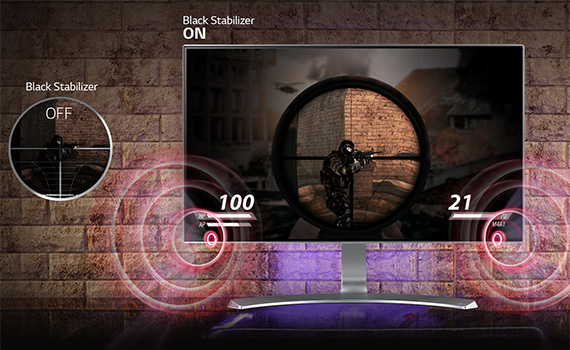 Chế độ cân bằng tối (Black Stabilizer) trên màn hình máy tính LG 24MP88HM-S