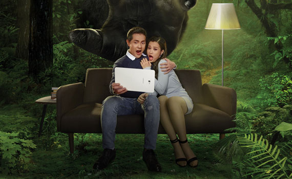 Thiết kế máy tính bảng Samsung Galaxy Tab A T585 màu trắng thời trang