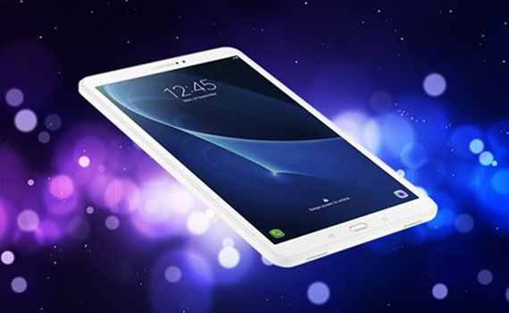 Màn hình máy tính bảng Samsung Galaxy Tab A T585 màu trắng hiển thị rõ nét