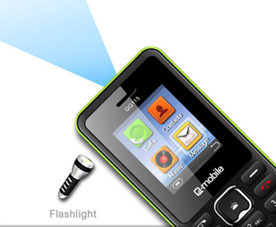 Điện thoại di động Q-mobile QQ115 c&oacute; thiết kế như một chiếc đ&egrave;n Pin sẽ hỗ trợ cho bạn trong rất nhiều trường hợp.