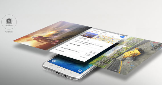 Điện thoại Samsung Galaxy J5 hoạt động chip Qualcomm Snapdragon 410 