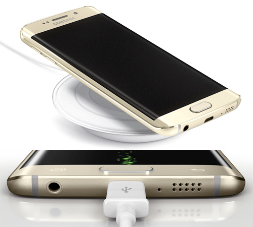 Galaxy S6 Edge với c&ocirc;ng nghệ sạc pin nhanh v&agrave; sạc kh&ocirc;ng d&acirc;y