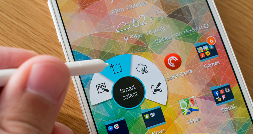 B&uacute;t S Pen tr&ecirc;n điện thoại Samsung Galaxy Note 4 White