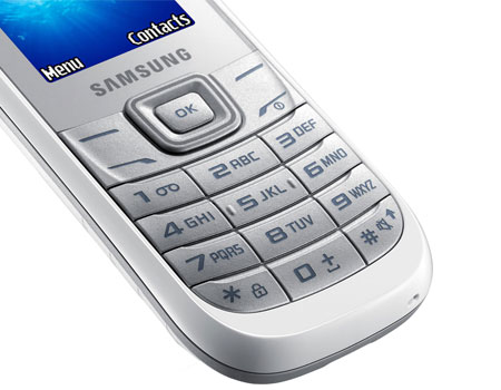 Điện thoại Samsung GT-E1200Y m&agrave;u trắng b&agrave;n ph&iacute;m cao su