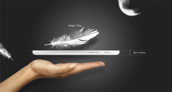 Máy tính bảng Samsung Galaxy Tab 3 V với độ mỏng 9.7mm