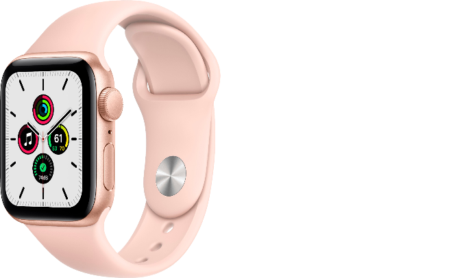 Apple Watch SE GPS 40mm Vỏ nhôm Dây cao su Hồng - Trang bị màn hình Retina