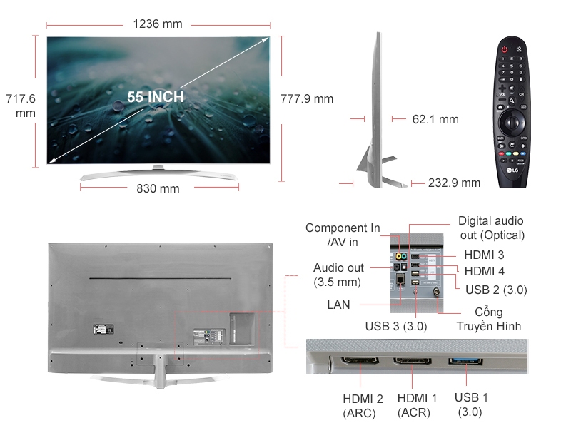 SMART TIVI 55INCH LG SUPER UHD 55SJ800T