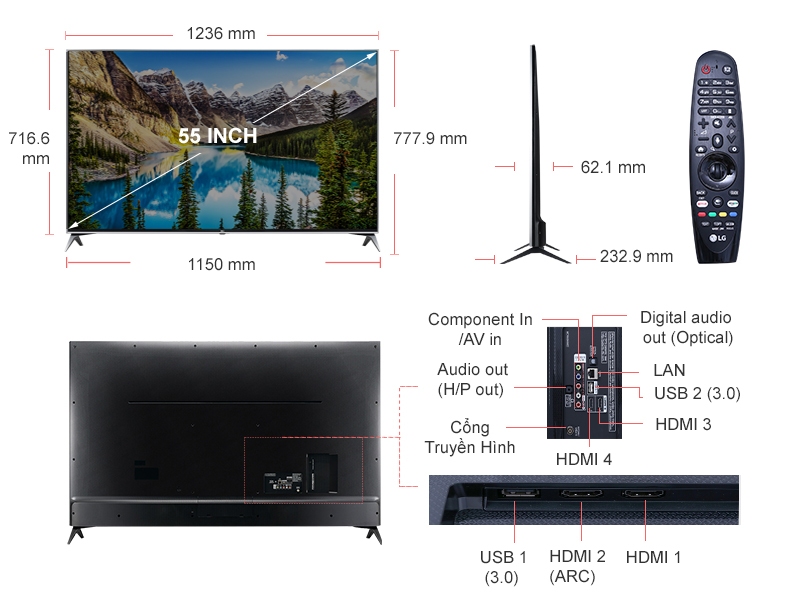 SMART TIVI 4K 55INCH LG 55UJ750T