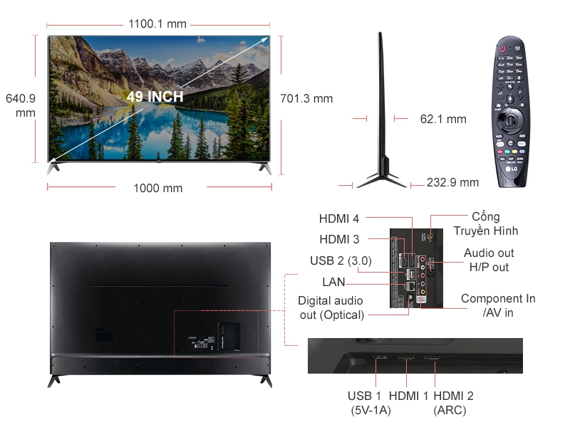 SMART TIVI 4K 49INCH LG 49UJ750T