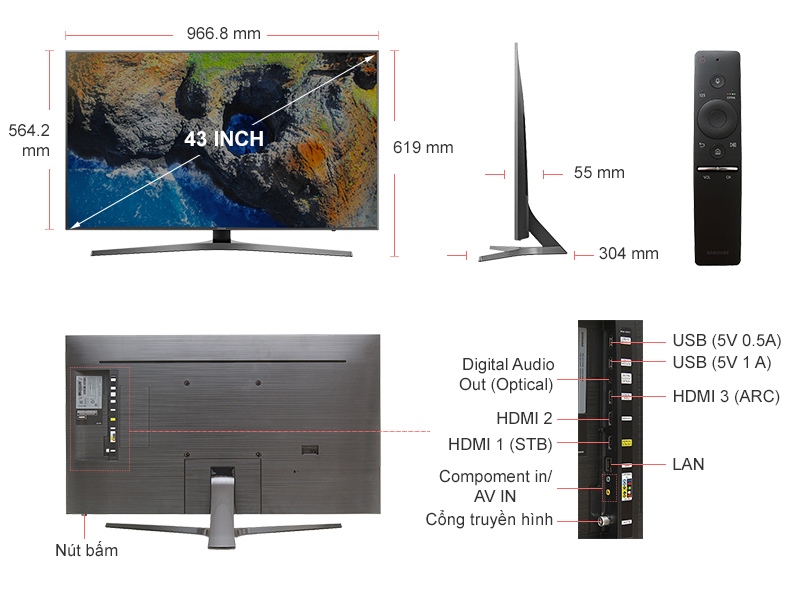 TIVI 43 INCH SAMSUNG UA43MU6400KXXV