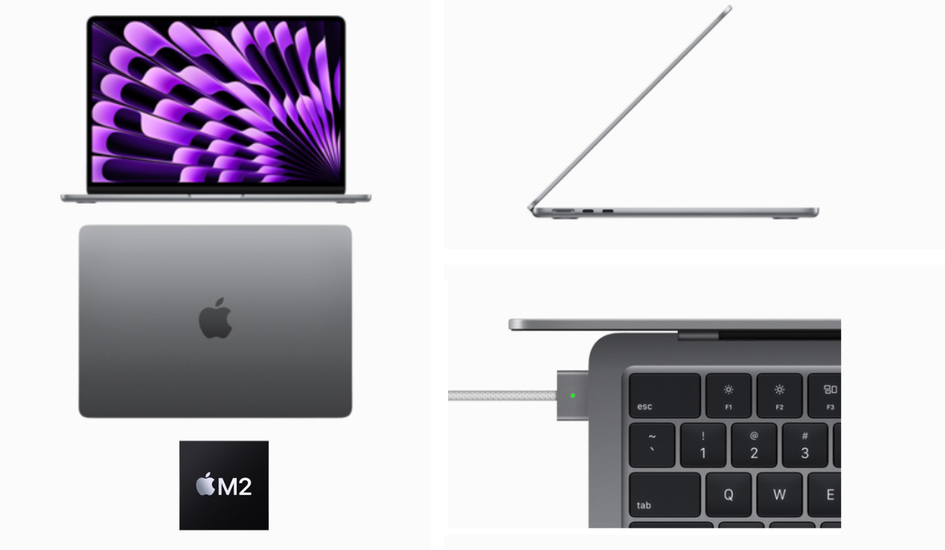 Laptop Macbook Air M2 2023 8GB/256GB/10 Core GPU MQKP3SA/A Xám chip Apple M2 và GPU 10 nhân