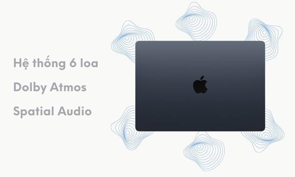 Laptop Macbook Air M2 2023 8GB/256GB/10 Core GPU MQKW3SA/A Xanh đen hệ thống 6 loa