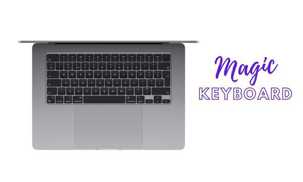 Laptop Macbook Air M2 2023 8GB/256GB/10 Core GPU MQKP3SA/A Xám bàn ohism Magic keyboard