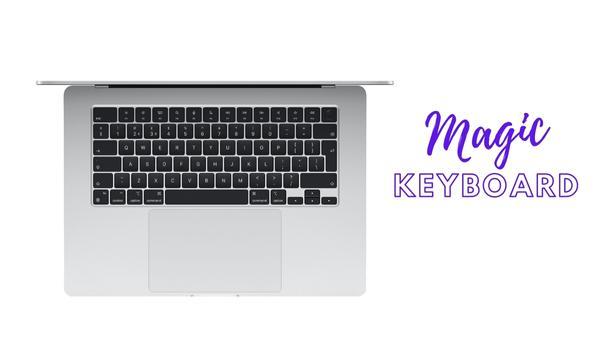 Laptop Macbook Air M2 2023 8GB/256GB/10 Core GPU MQKR3SA/A Bạc bàn ohism Magic keyboard