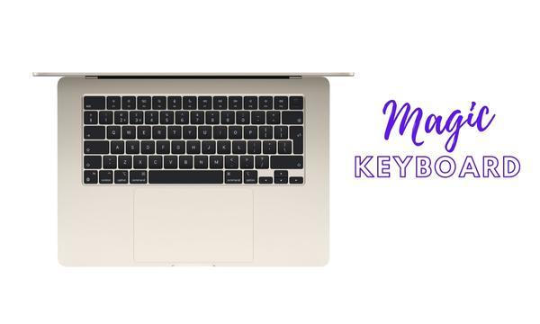 Laptop Macbook Air M2 2023 8GB/256GB/10 Core GPU MQKU3SA/A Vàng bàn ohism Magic keyboard