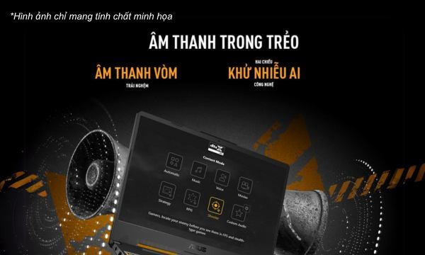 Laptop Asus TUF Gaming F15 i5-12500H/16GB/512GB/Win11 (FX507ZC4-HN095W) - Âm thanh trong trẻo, cuốn hút