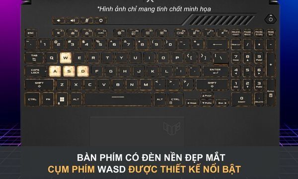 Laptop Asus TUF Gaming F15 i5-12500H/16GB/512GB/Win11 (FX507ZC4-HN095W) - Bàn phím có đèn nền RGB