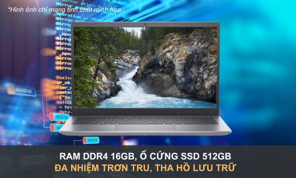 Laptop Dell Vostro 14 3430 i5-1335U/16GB/512GB/Win11 (60YGM1) RAM 16GB đa nhiệm, ổ cứng 512GB lưu nhiều dữ liệu