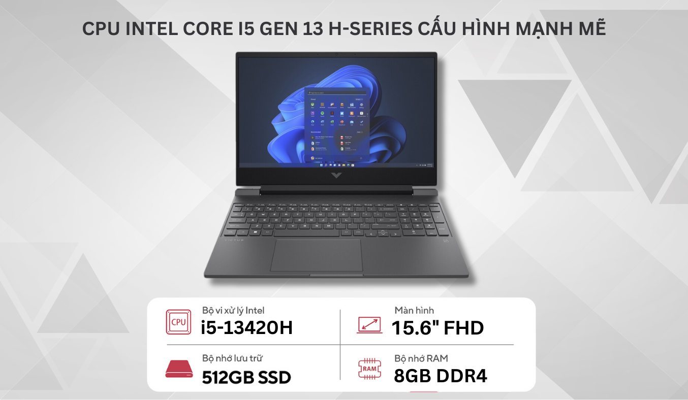 Laptop HP Victus Gaming 15-FA1091TX i5-13420H/8GB/512GB/Win11 (8C5M8PA)
