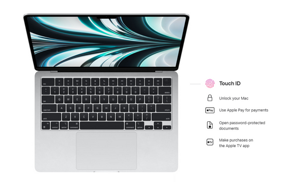 Laptop Macbook Air M2 2022 8GB/512GB/10 Core GPU MLY03SA/A Bạc