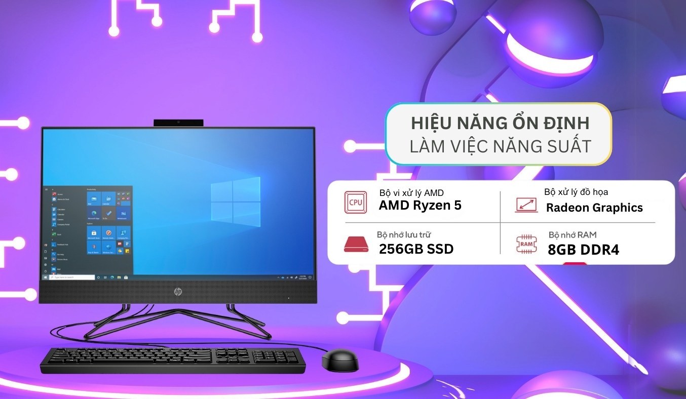 PC HP 205 Pro G8 R5-5500U/8GB/256GB/Win11 5R3F2PA hiệu năng ổn định