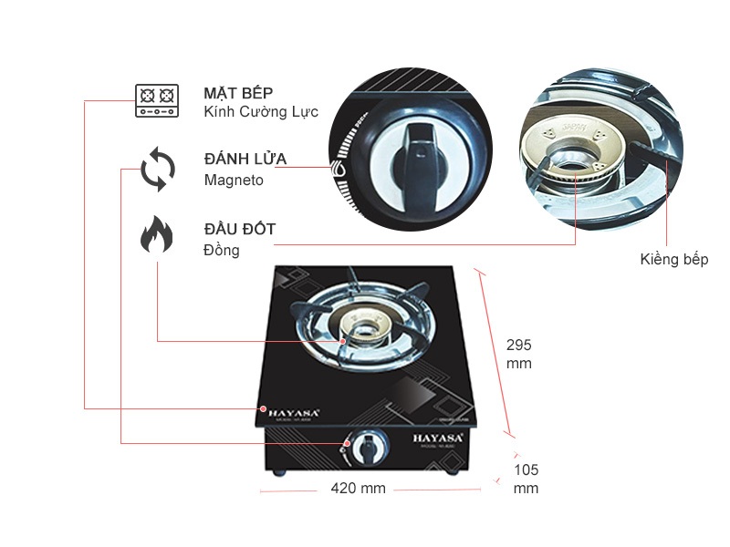 Bếp gas đơn Hayasa HA-8200