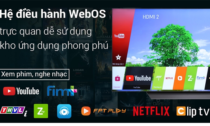 Smart tivi LG 4K OLED 55 inch E8PTA hệ điều hành webos