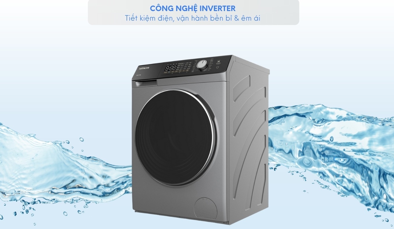 Máy giặt Hitachi Inverter 9.5 kg BD-954HVOS công nghệ inverter tiết kiệm điện