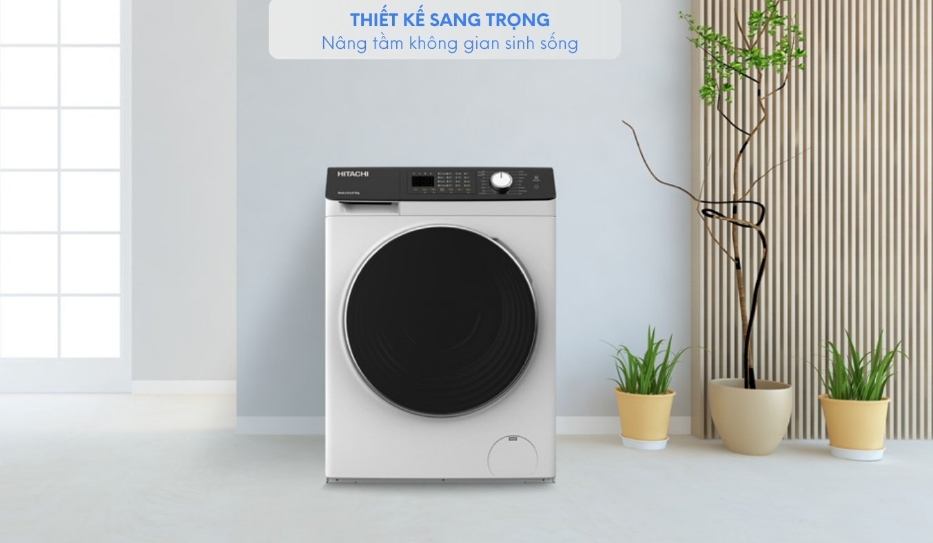 Máy giặt Hitachi Inverter 9.5 kg BD-954HVOW thiết kế sang trọng