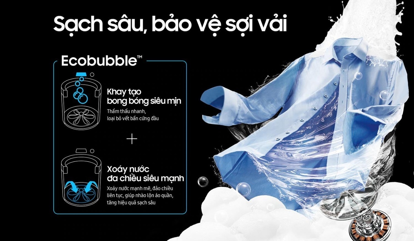 Máy giặt Samsung 23 kg Inverter WA23A8377GV - Công nghệ Bong bóng siêu mịn EcoBubble