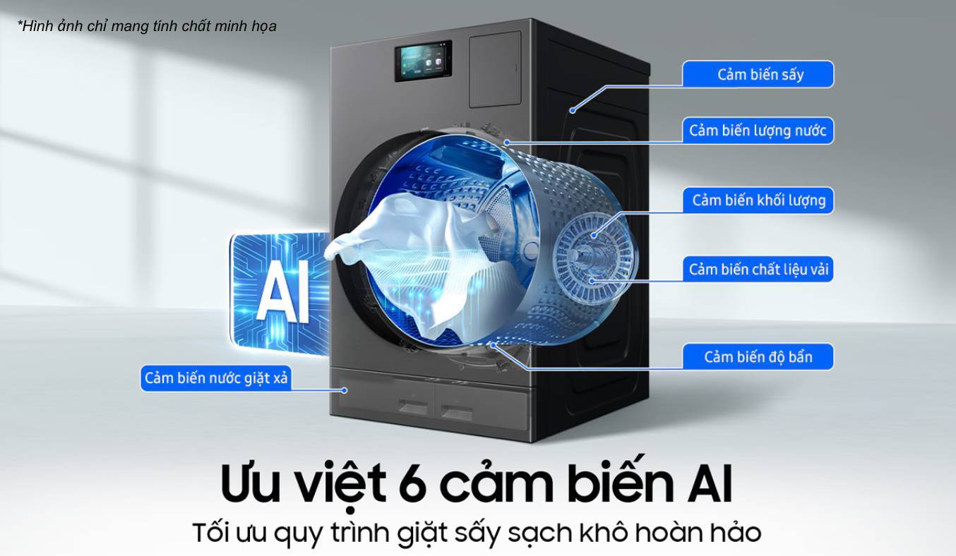 Máy giặt sấy Samsung Inverter Be Spoke 25/15 kg WD25DB8995BZSV