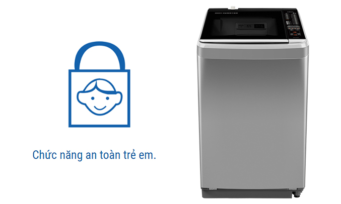 Máy giặt Aqua AQW-D900BT (S) an toàn cho trẻ