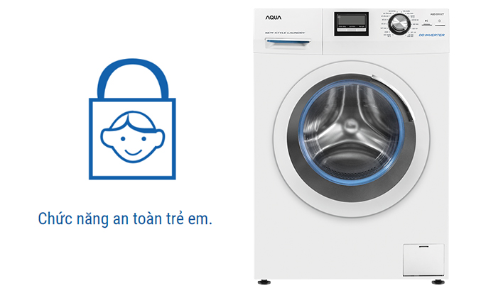 Máy giặt Aqua AQD-D850ZT (W) an toàn trẻ em