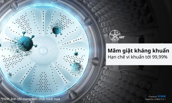 Máy giặt Aqua 8.5 kg AQW-FR85GT.S mâm giặt kháng khuẩn