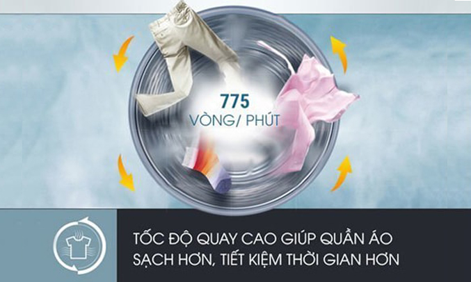 Máy giặt Aqua AQW-S70AT (H) quần áo khô ráo nhanh chóng